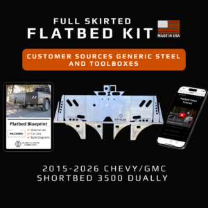 Full Skirted Flatbed Kit: 2015-2026 Chevy 3500 Shortbed Dually