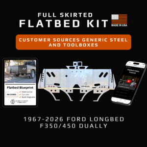 Full Skirted Flatbed Kit: 1967-2026 Ford F350/450 Longbed Dually