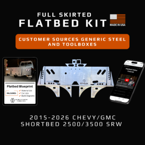 Full Skirted Flatbed Kit: 2015-2026 Chevy 2500/3500 Shortbed SRW